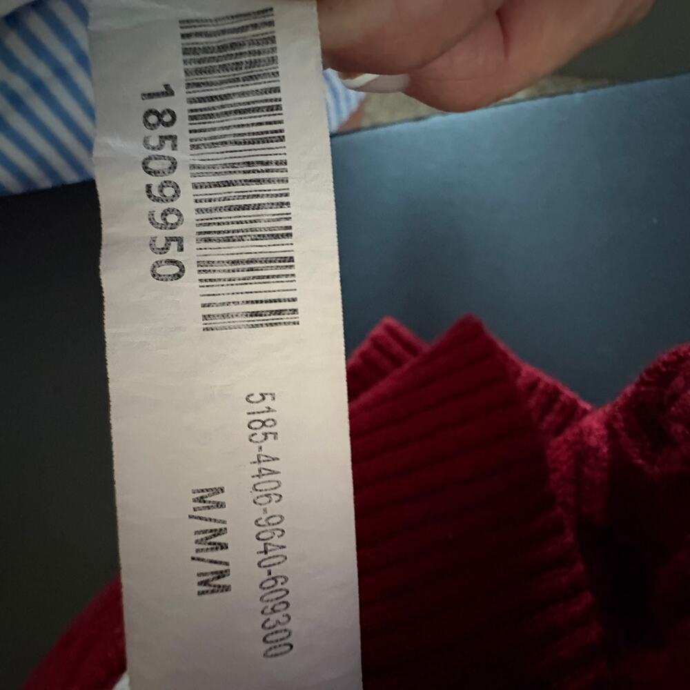 Burgundy Cable Knit V Neck Med Varsity Sweater Arden B Preppy Y2K Dark Academia - Picture 9 of 9